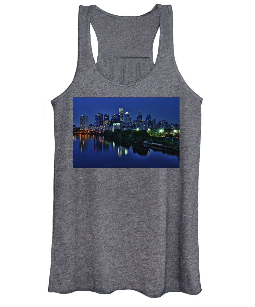 Philadelphia Women's Tank Top featuring the photograph Philly Skyline by Mark Fuller