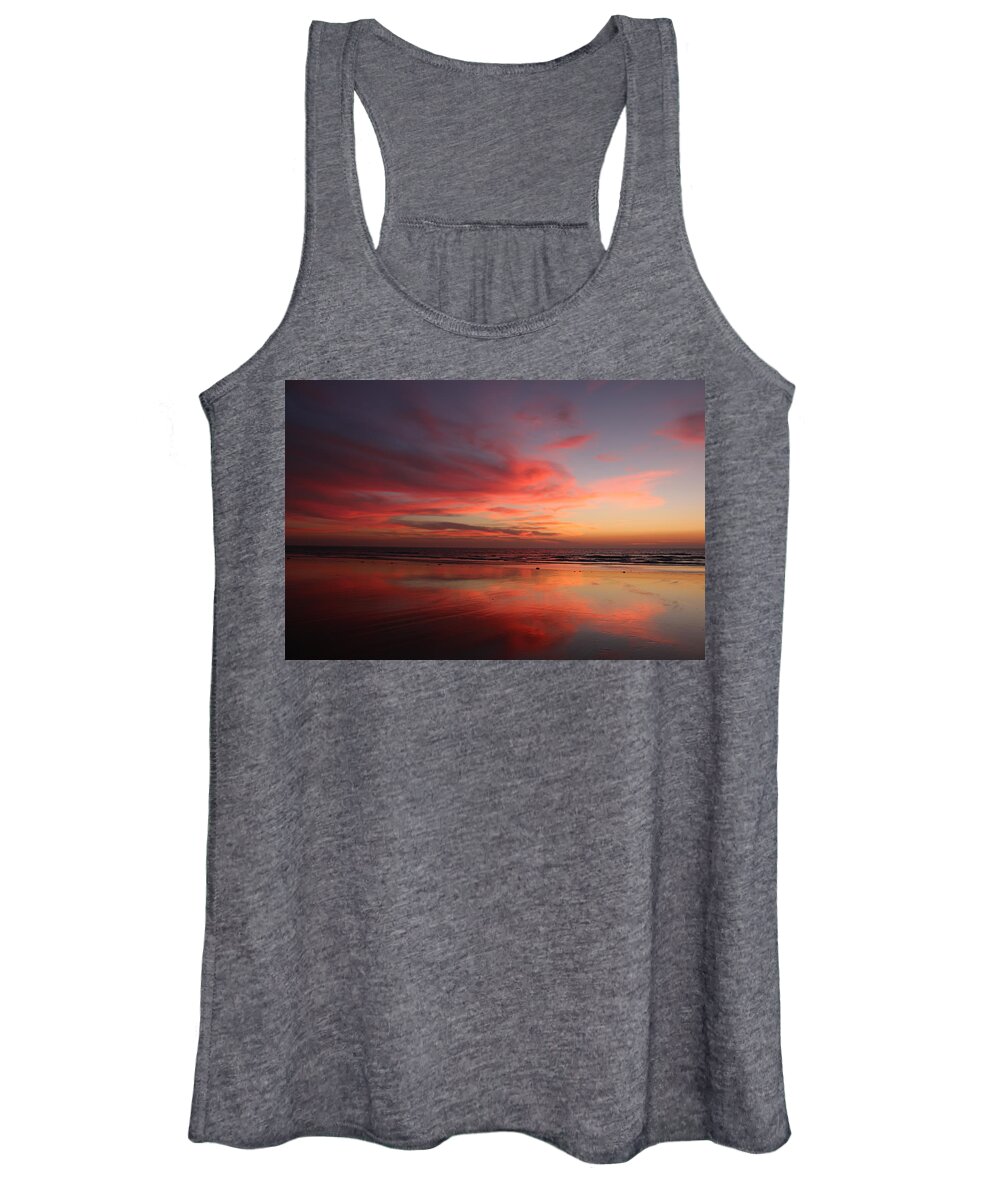 Ocean Women's Tank Top featuring the photograph Ocean Sunset Reflected by Christy Pooschke