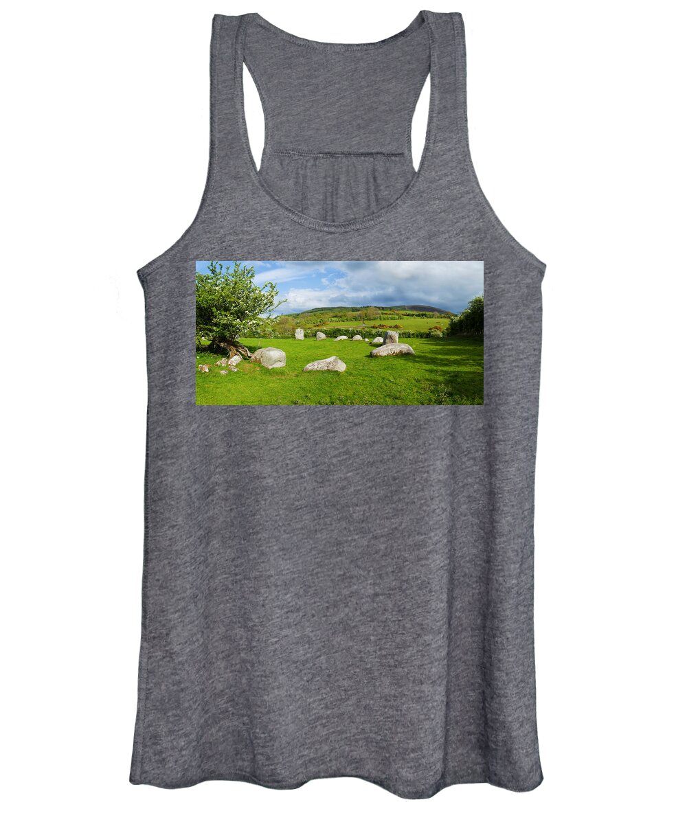 Photography Women's Tank Top featuring the photograph Pipers Stone Bronze Age Stone Circle 14 by Panoramic Images