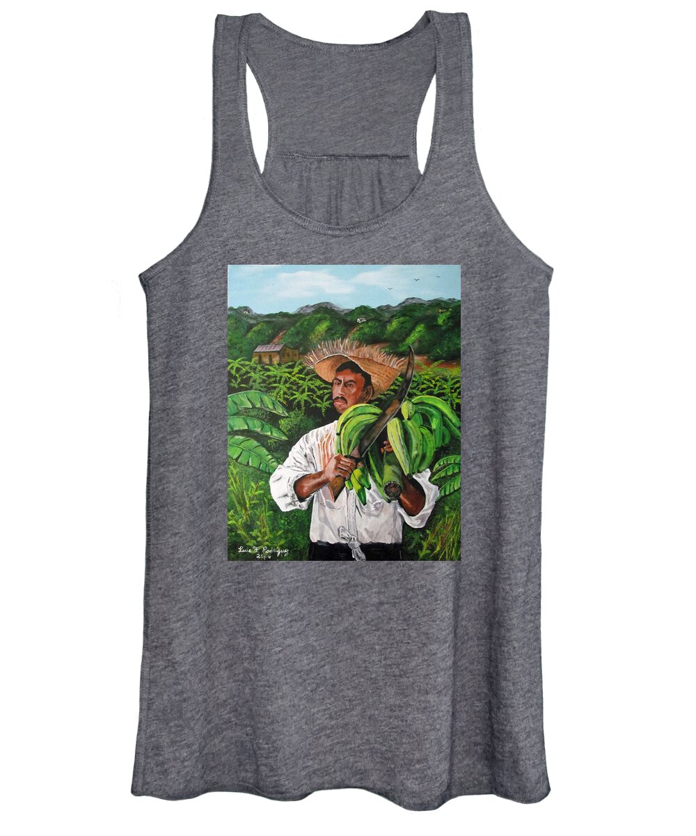 Jibaro Women's Tank Top featuring the painting Platano Man by Luis F Rodriguez