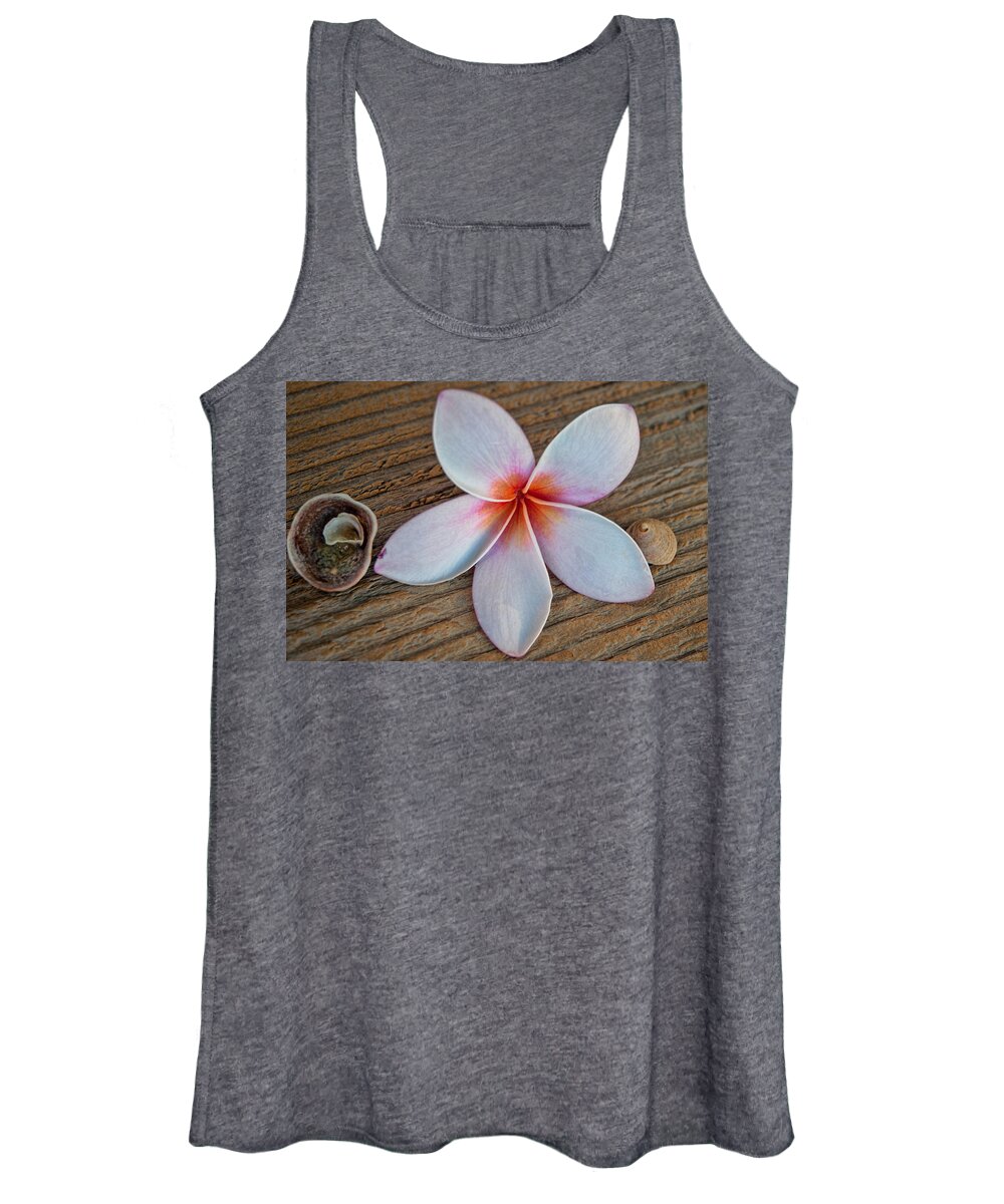 Hawaii Women's Tank Top featuring the photograph Plumeria and Shells by Dan McManus