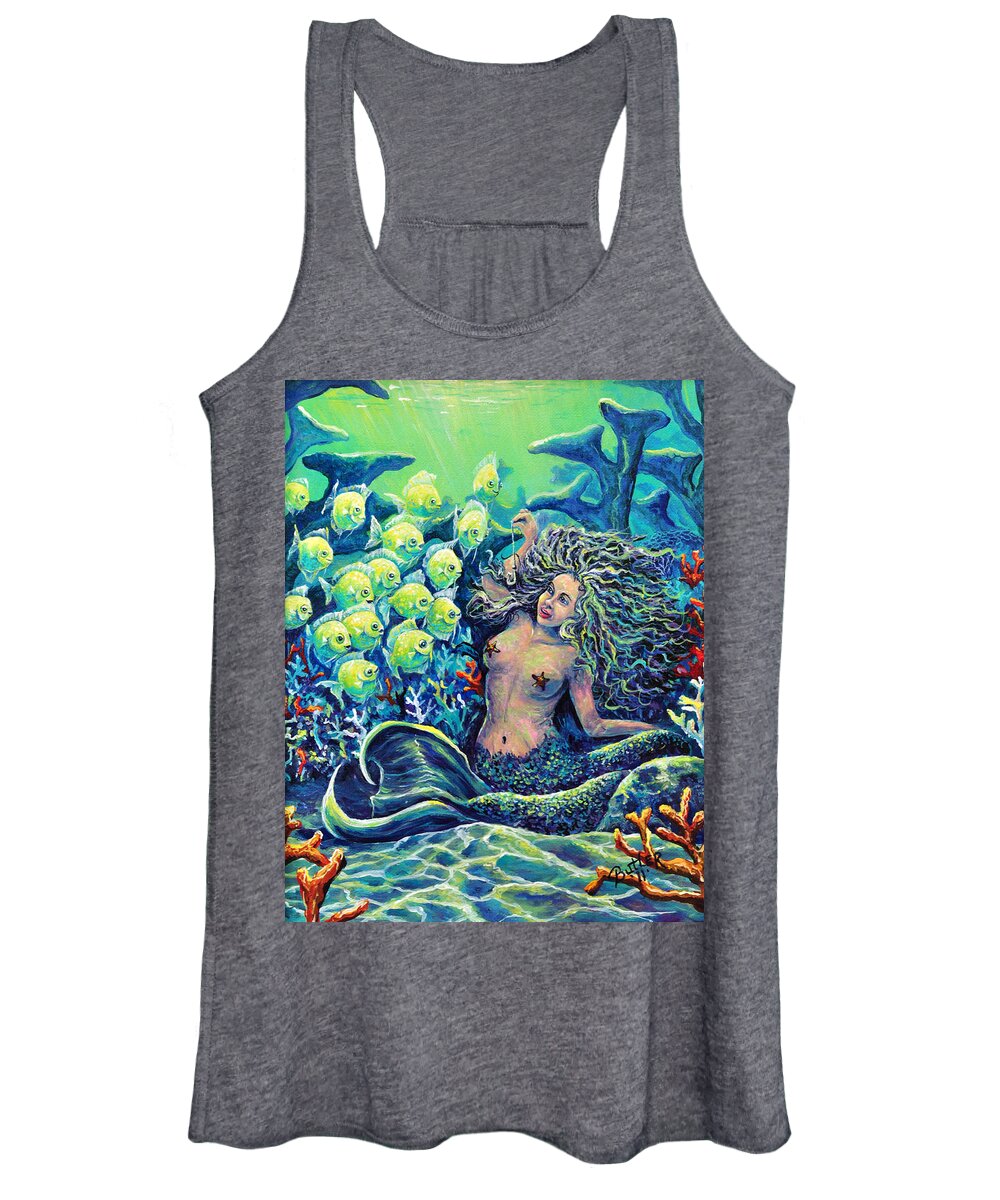 Mermaid Women's Tank Top featuring the painting Proper Schooling by Gail Butler