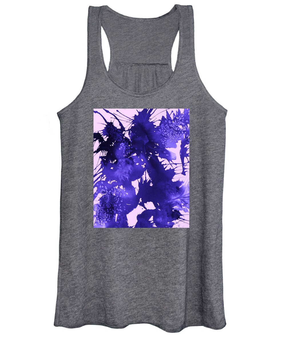 Purple Abstract Women's Tank Top featuring the painting Purple Passion by Ellen Levinson