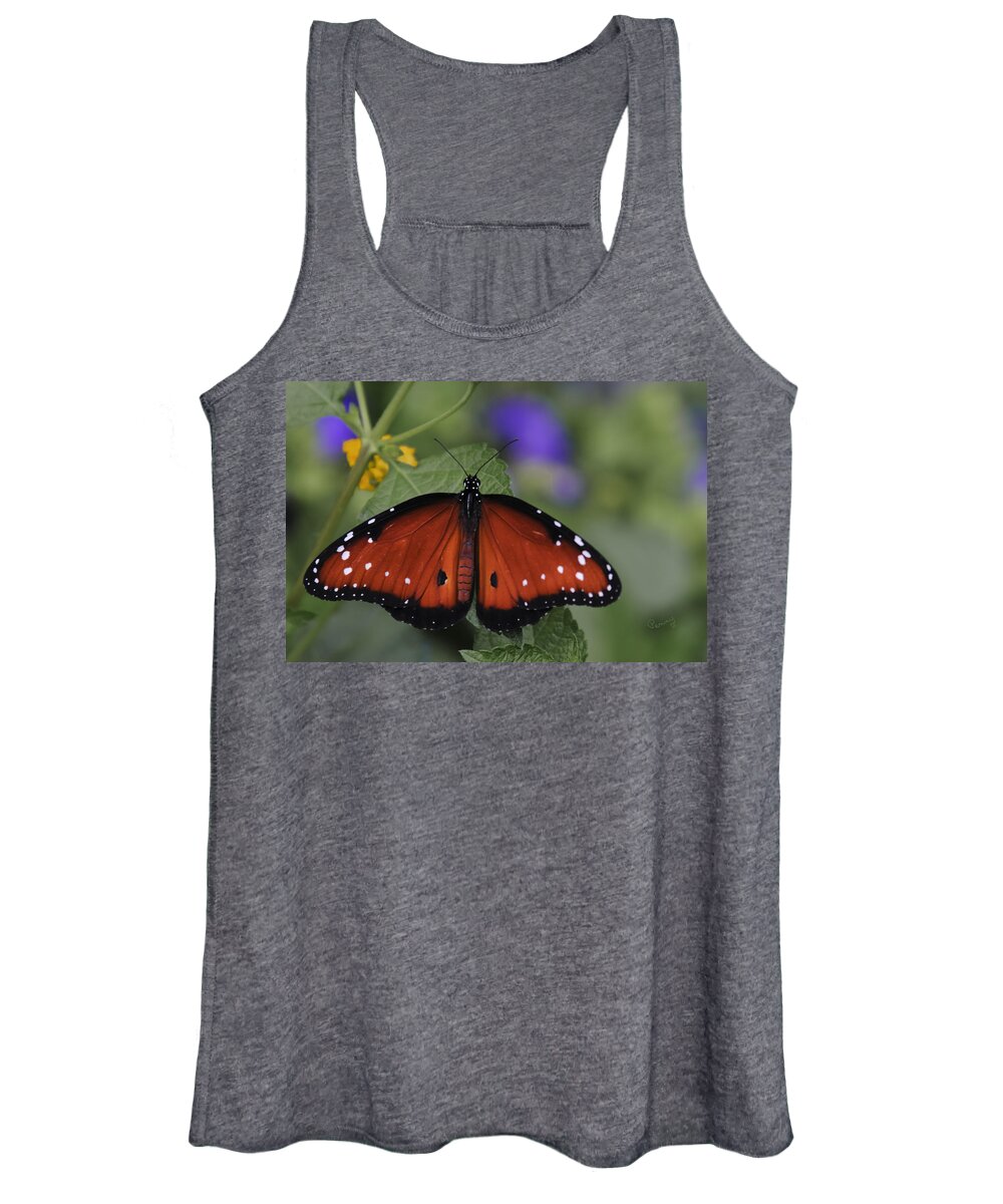  :penny Lisowski Women's Tank Top featuring the photograph Queen Butterfly by Penny Lisowski