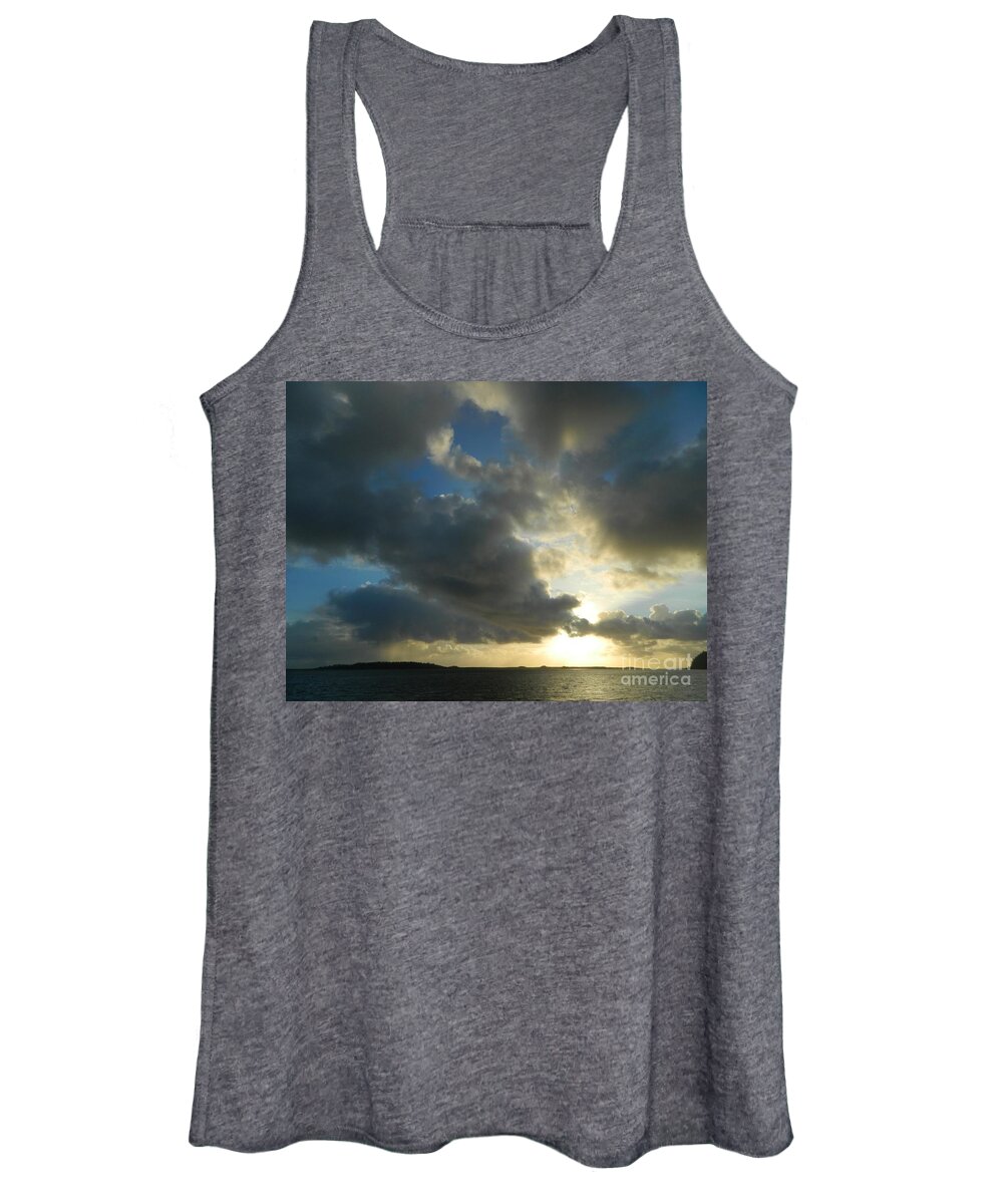 Tillamook Bay Women's Tank Top featuring the photograph Rain Cloud Sunset by Gallery Of Hope 