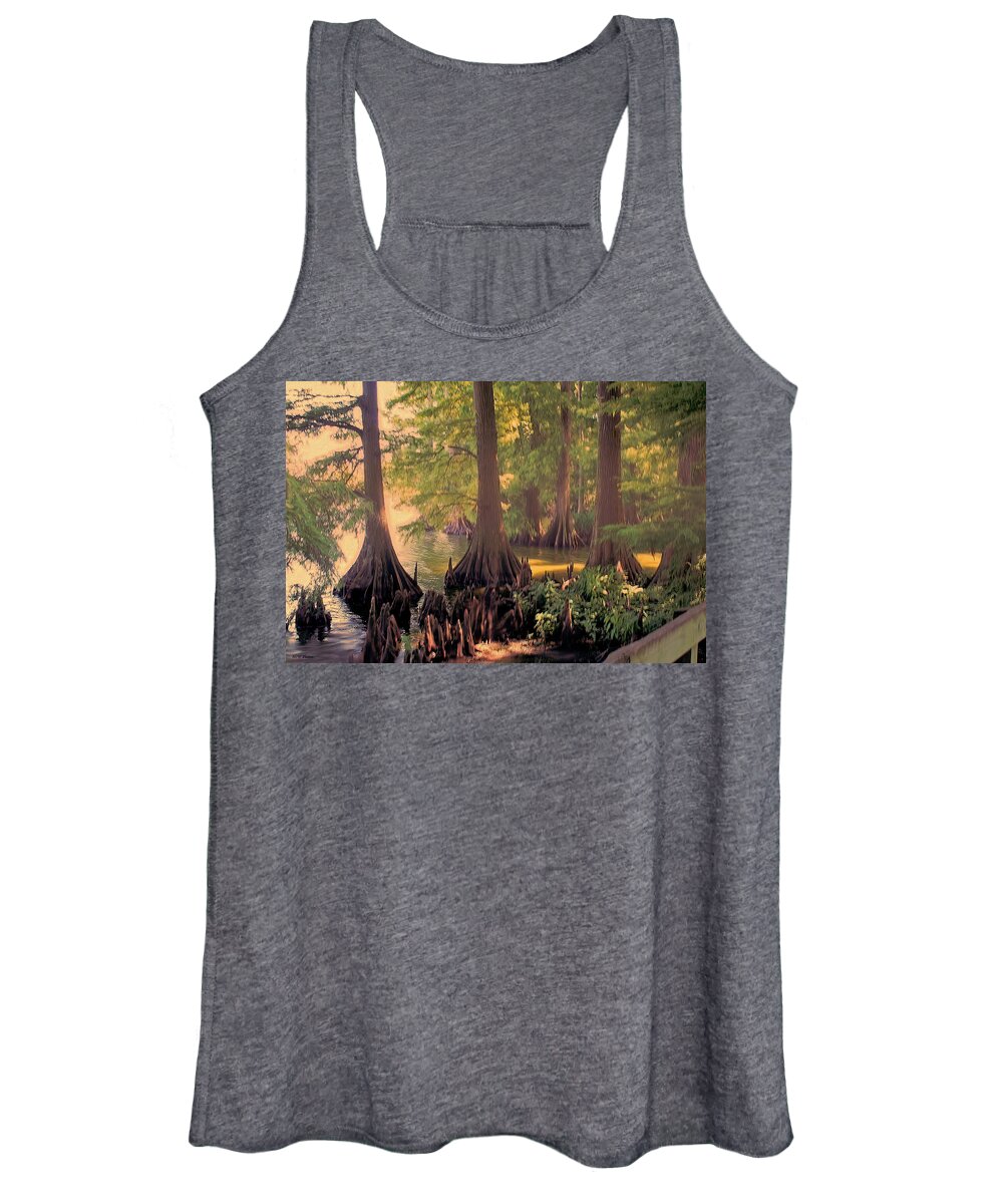 Lake Women's Tank Top featuring the photograph Reelfoot Lake at Sunset by Bonnie Willis