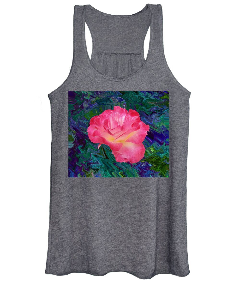 Rose In The Matter Of Your Hand V7 Women's Tank Top featuring the photograph Rose In The Matter Of Your Hand V7 by Kenneth James
