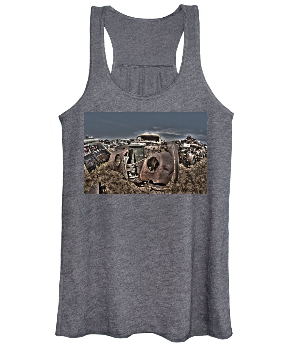 Rust Women's Tank Top featuring the photograph Rusty Old American Dreams Series - 1 by Mark Valentine