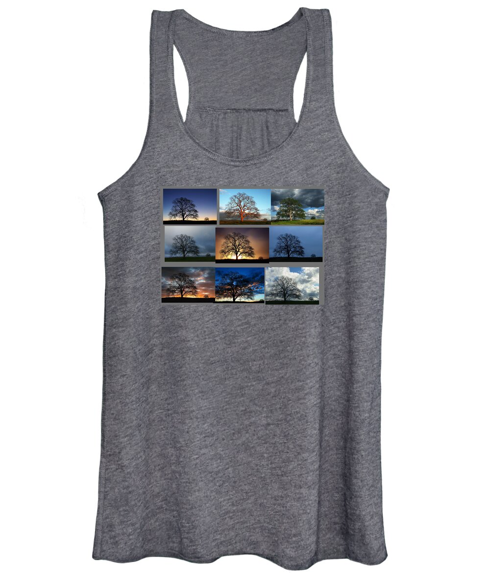 Tree Women's Tank Top featuring the photograph Same Tree Many Skies Montage by Robert Woodward