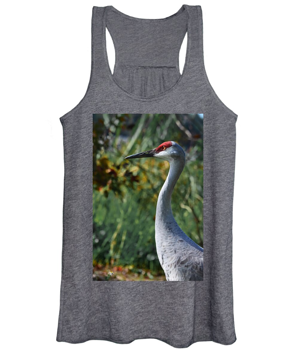 Crane Women's Tank Top featuring the photograph Sandhill Crane Profile by DigiArt Diaries by Vicky B Fuller