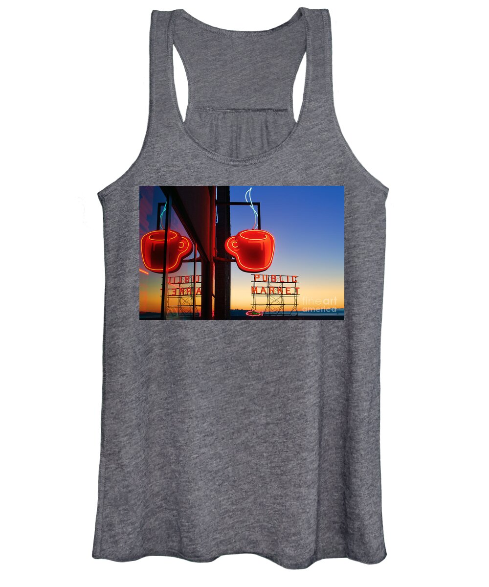 Seattle Women's Tank Top featuring the photograph Seattle Coffee by Inge Johnsson