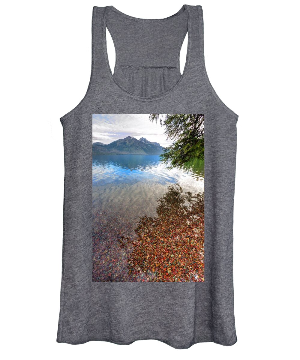 Colored Rocks Women's Tank Top featuring the photograph Shadow Pebbles by David Andersen
