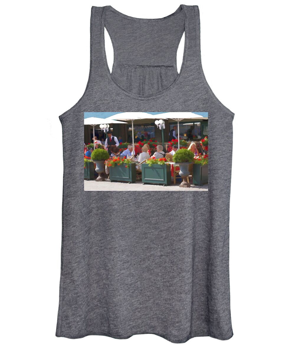 Sidewalk Cafe Women's Tank Top featuring the photograph Sidewalk Cafe by Phyllis Taylor