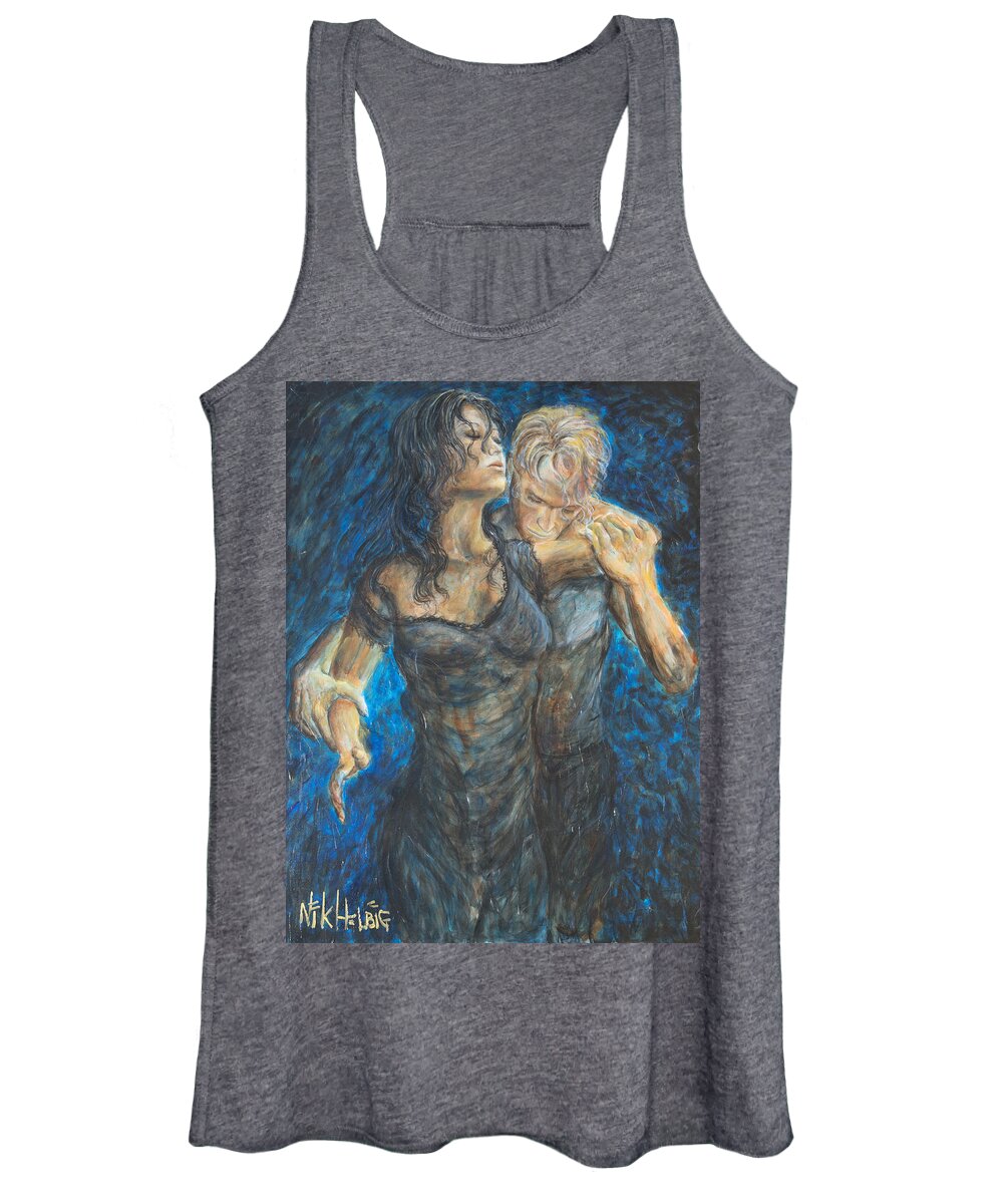 Tango Painting Women's Tank Top featuring the painting Slow Dancing 1 by Nik Helbig