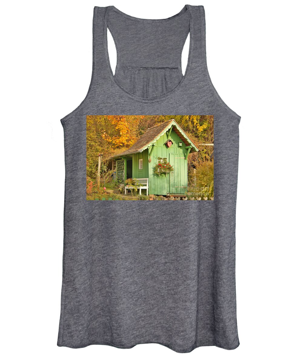 Architecture Women's Tank Top featuring the photograph Small garden House by Amanda Mohler