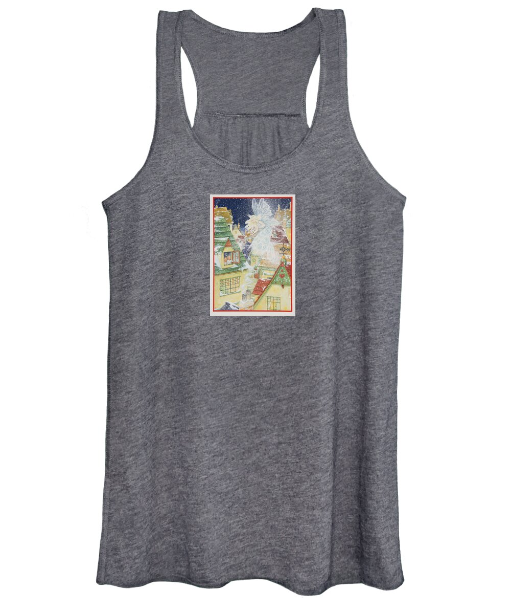 Fairy Women's Tank Top featuring the painting Snow Fairy by Lynn Bywaters
