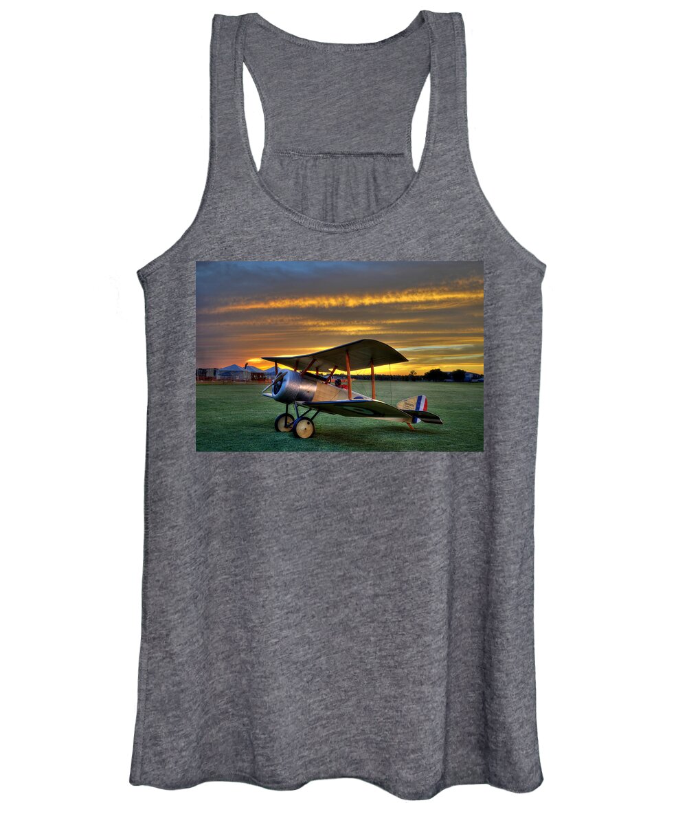 Sopwith Women's Tank Top featuring the photograph Sopwith Sunset by David Hart