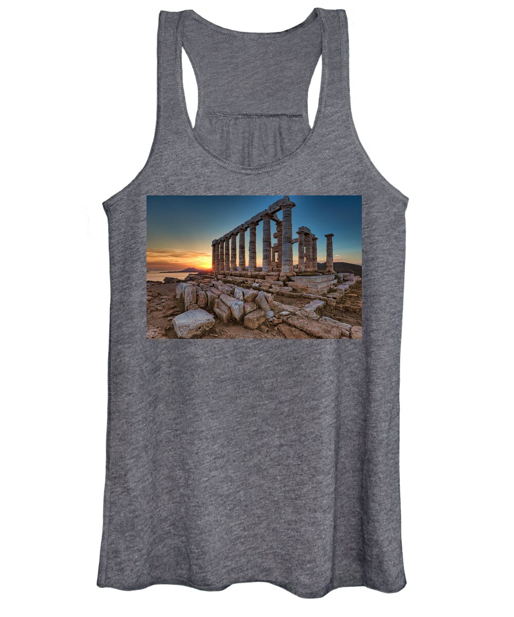 Aegean Women's Tank Top featuring the photograph Sounio - Greece by Constantinos Iliopoulos