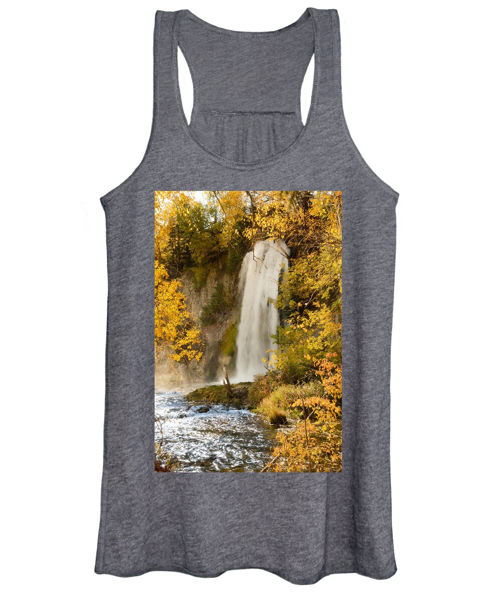 Dakota Women's Tank Top featuring the photograph Spray Rises from Spearfish Falls by Greni Graph