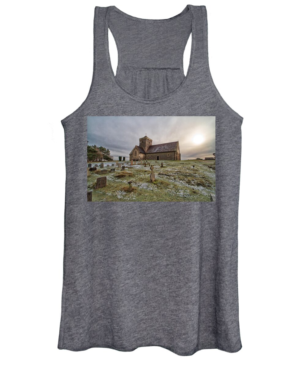 Shirley Mitchell Women's Tank Top featuring the photograph St Martha's on the Hill by Shirley Mitchell