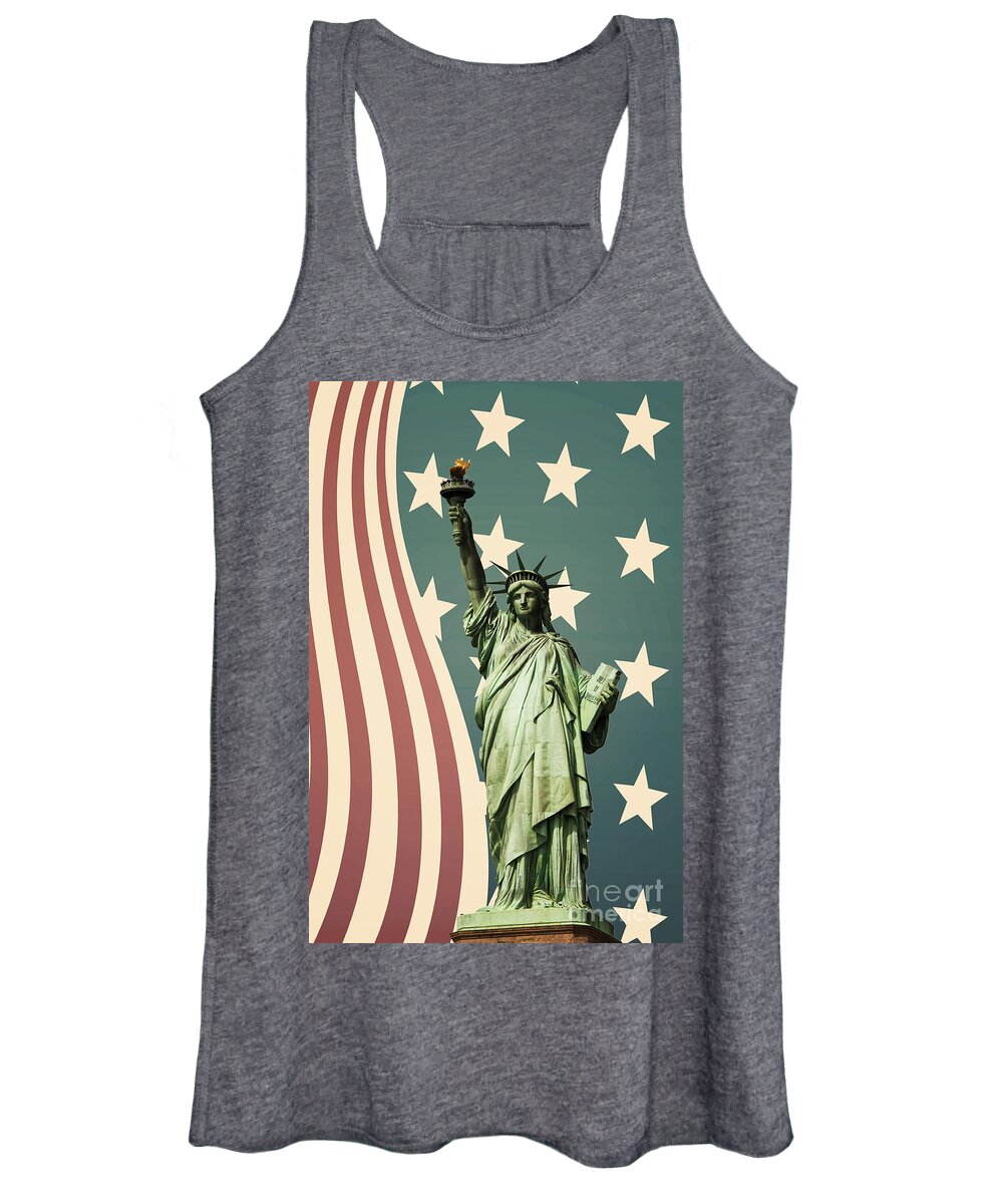 America Women's Tank Top featuring the photograph Statue of Liberty by Juli Scalzi