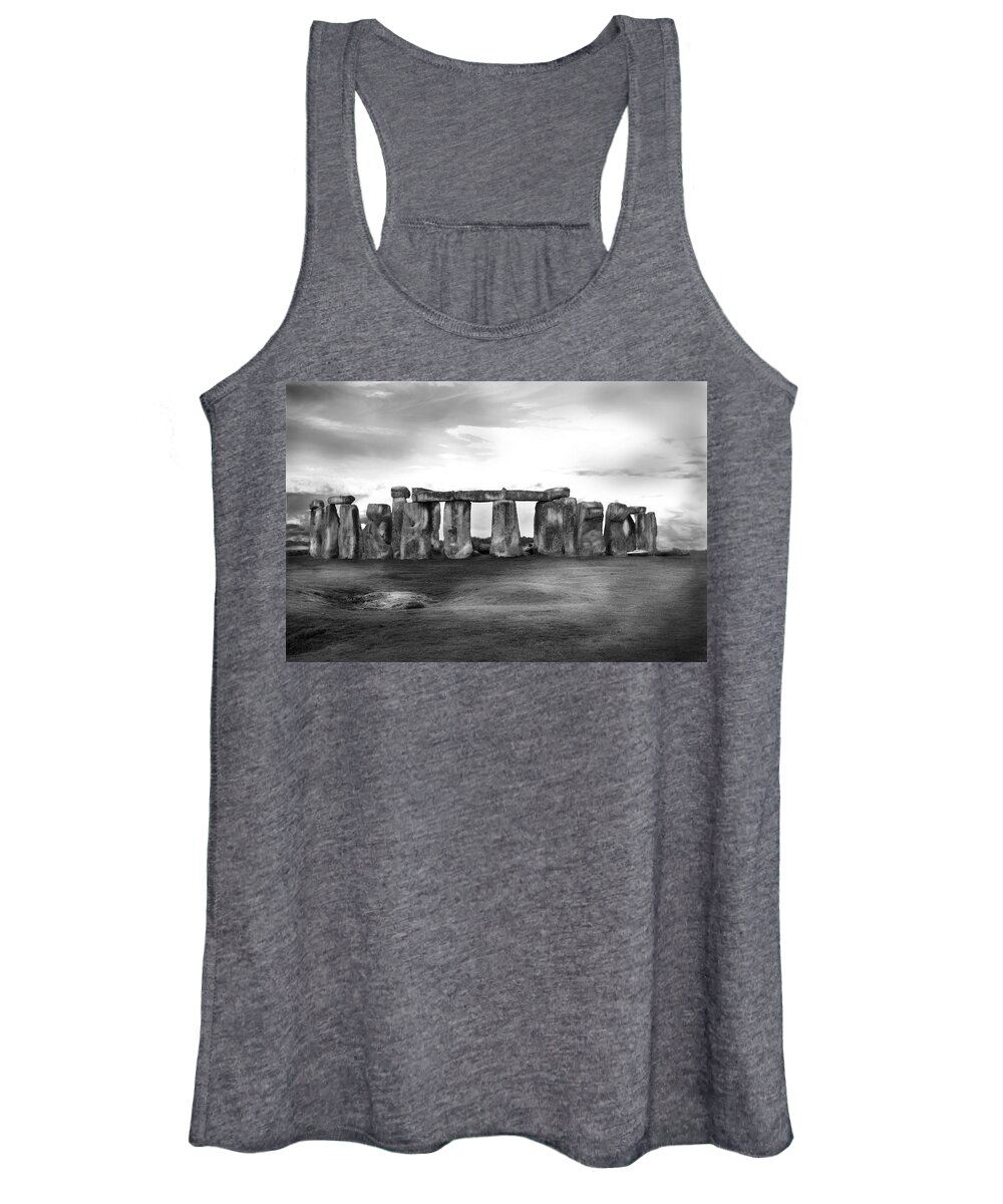 England Women's Tank Top featuring the photograph Stonehenge in the Rain by Denise Dube