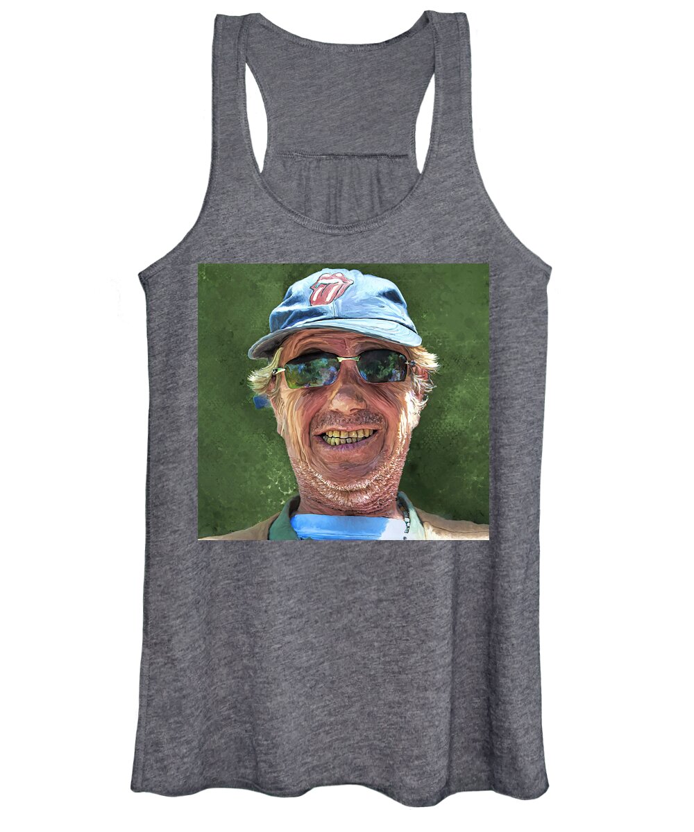 Portrait Women's Tank Top featuring the painting Stones Fan by Rick Mosher