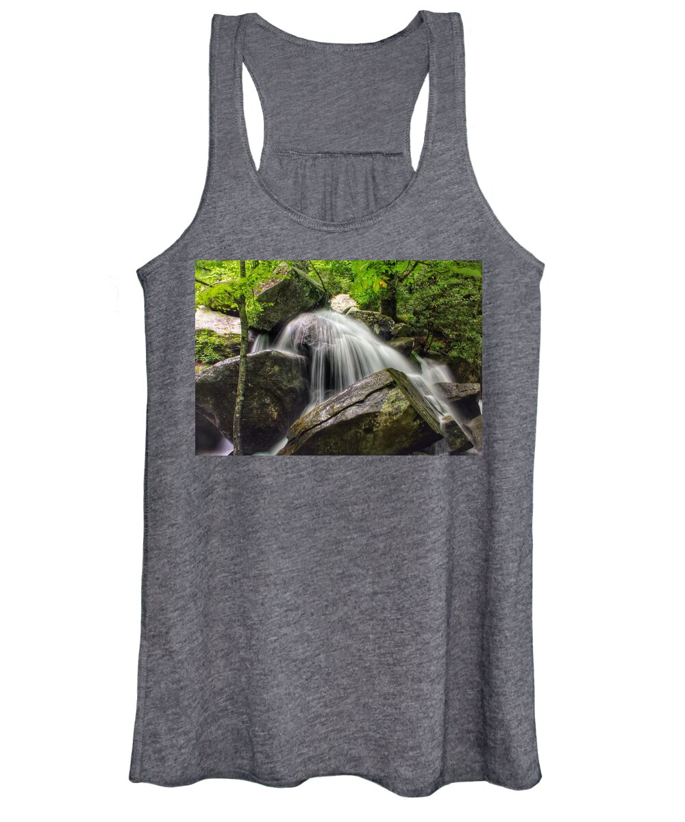 Waterfall Women's Tank Top featuring the photograph Summer On The Rocks by Chris Berrier