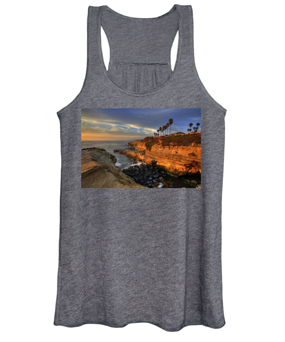 Clouds Women's Tank Top featuring the photograph Sunset Cliffs by Peter Tellone