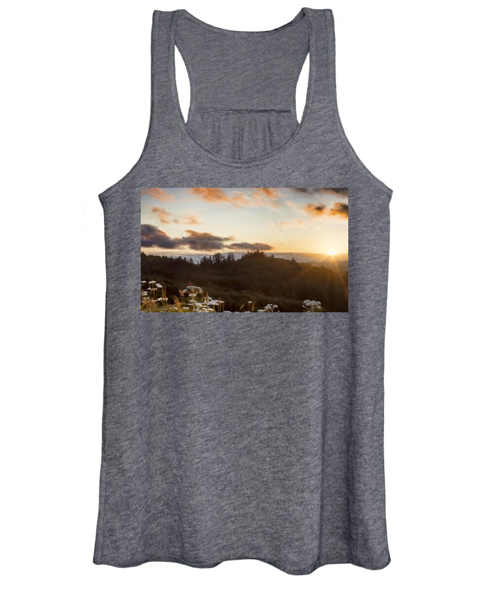 Sunset Women's Tank Top featuring the photograph Sunset over Gray's Harbor GH6 by Cathy Anderson
