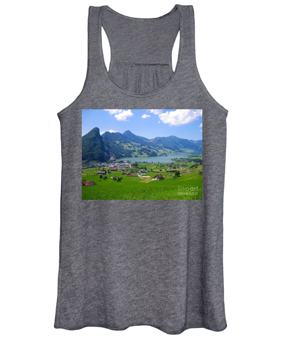 Alps Women's Tank Top featuring the photograph Swiss Landscape by Amanda Mohler