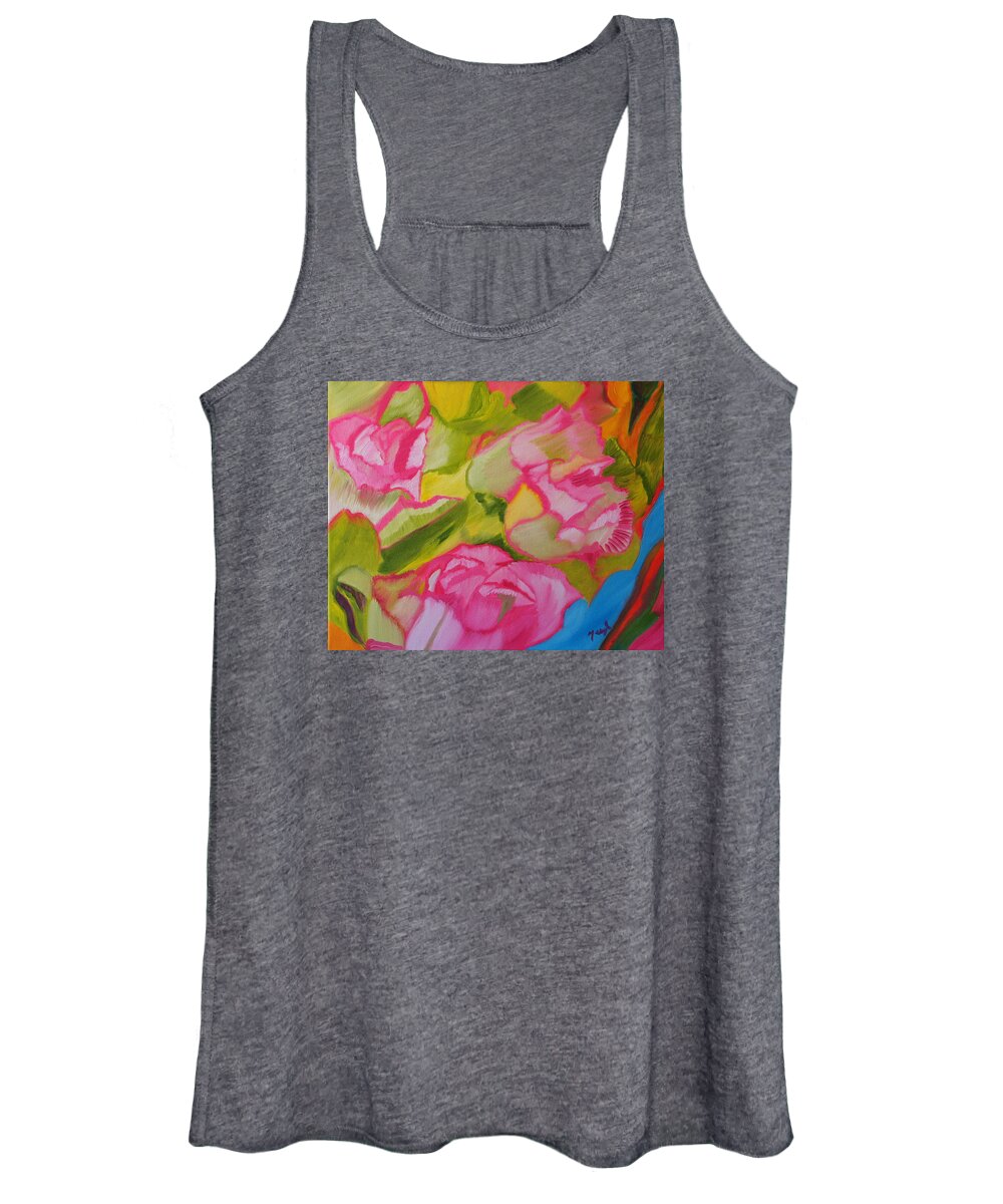 Roses Women's Tank Top featuring the painting Symphony Of Roses by Meryl Goudey