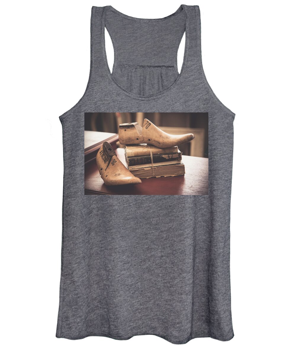 Still Life Women's Tank Top featuring the photograph Take a walk with a good book by Toni Hopper
