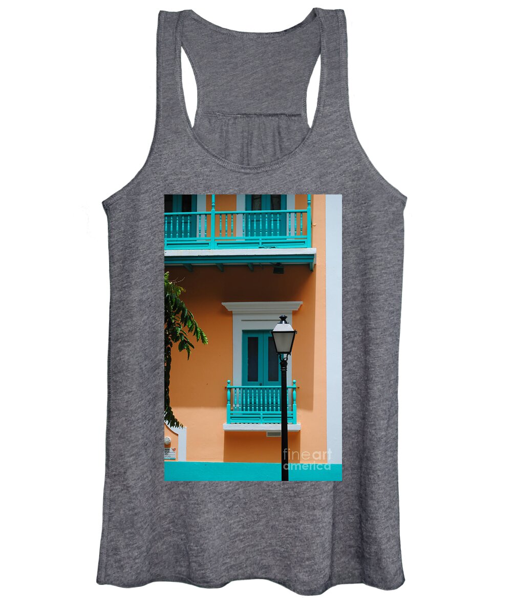 Architecture Women's Tank Top featuring the photograph Teal with Pale Orange by George D Gordon III