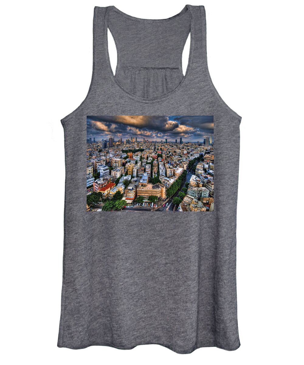 Israel Women's Tank Top featuring the photograph Tel Aviv lookout by Ron Shoshani