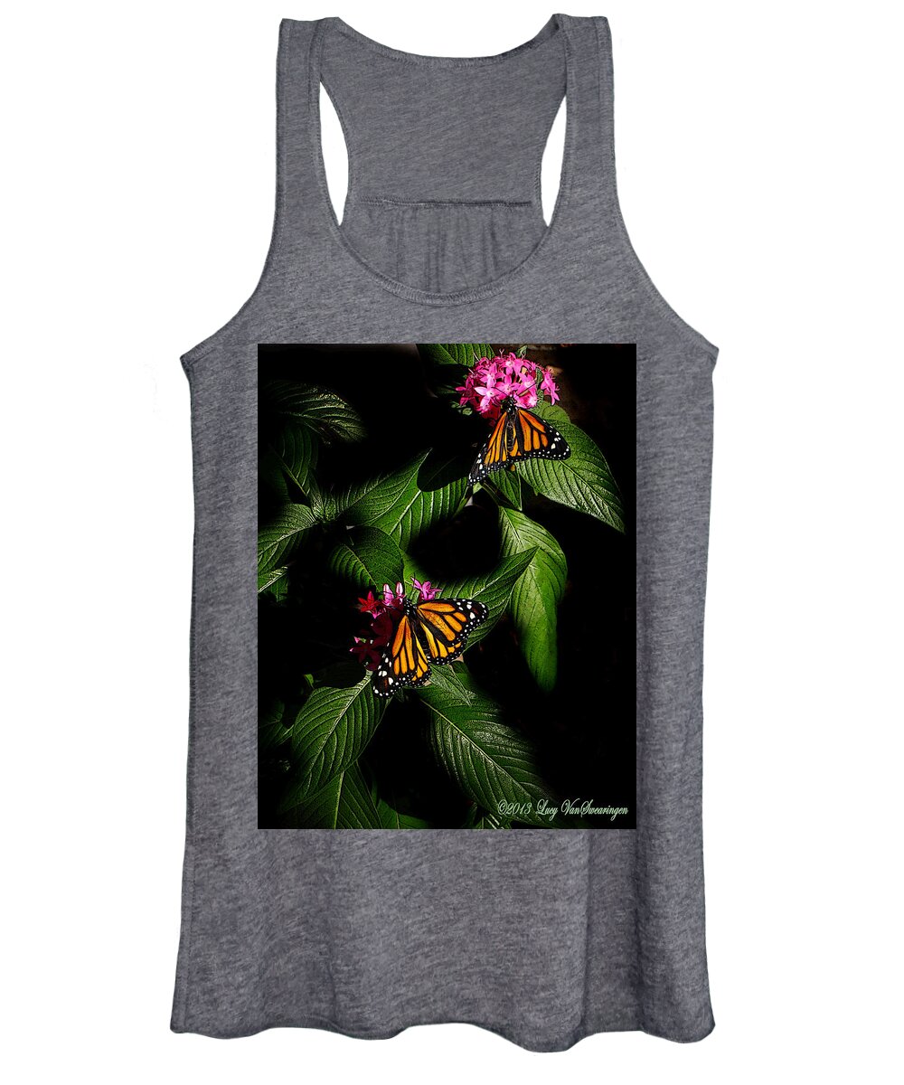 Monarch Butterfly Canvas Print Women's Tank Top featuring the photograph Texas Bred by Lucy VanSwearingen