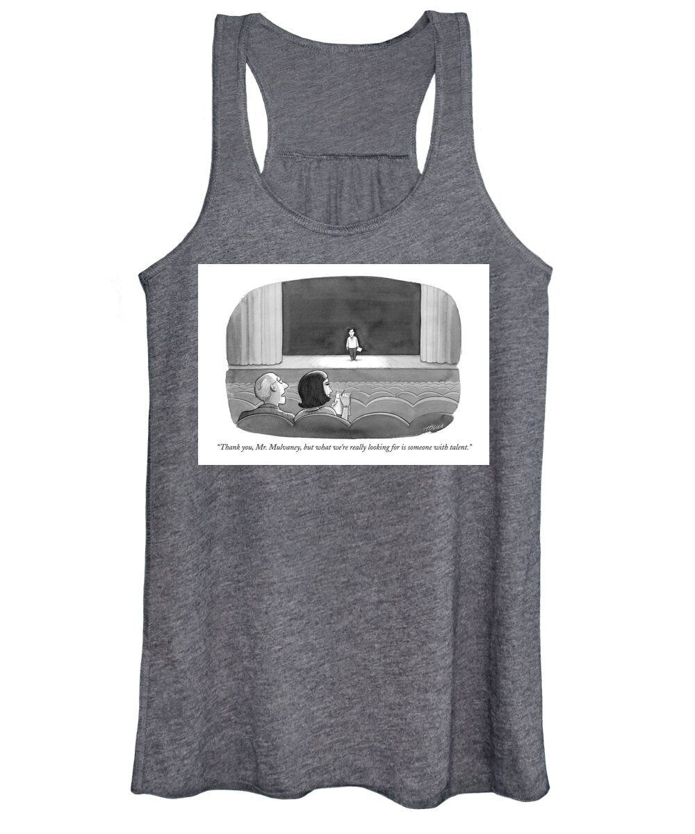 Mulvaney Women's Tank Top featuring the drawing Thank You, Mr. Mulvaney, But What We're Really by Harry Bliss