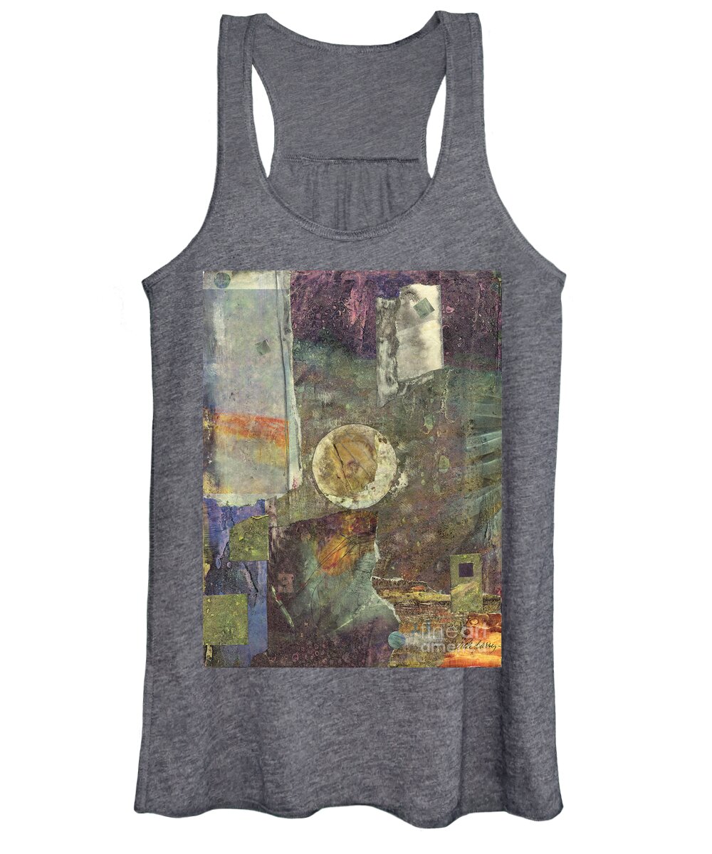 Collage Women's Tank Top featuring the mixed media The Abyss by Vicki Baun Barry
