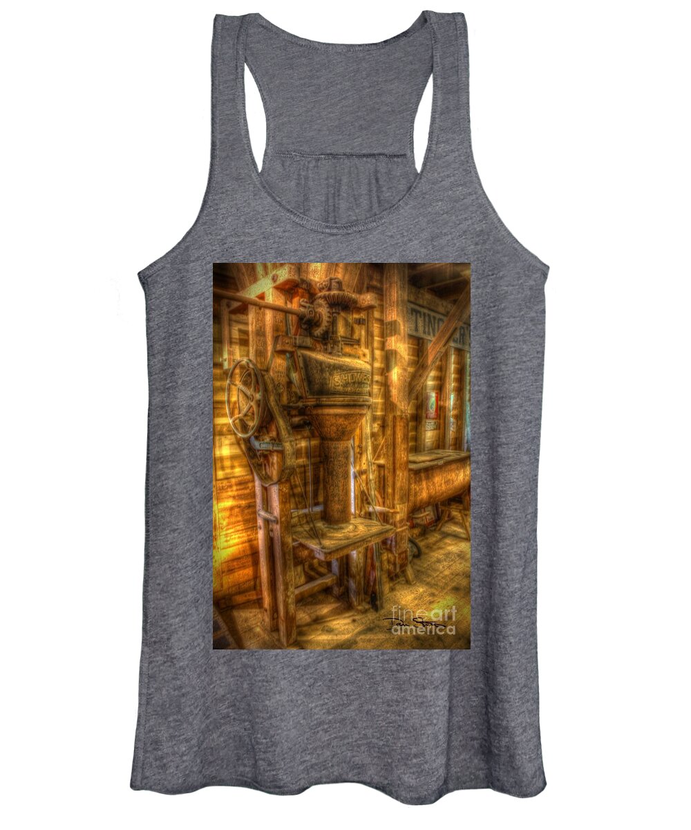 Mill Women's Tank Top featuring the photograph The Bagging Machine by Dan Stone
