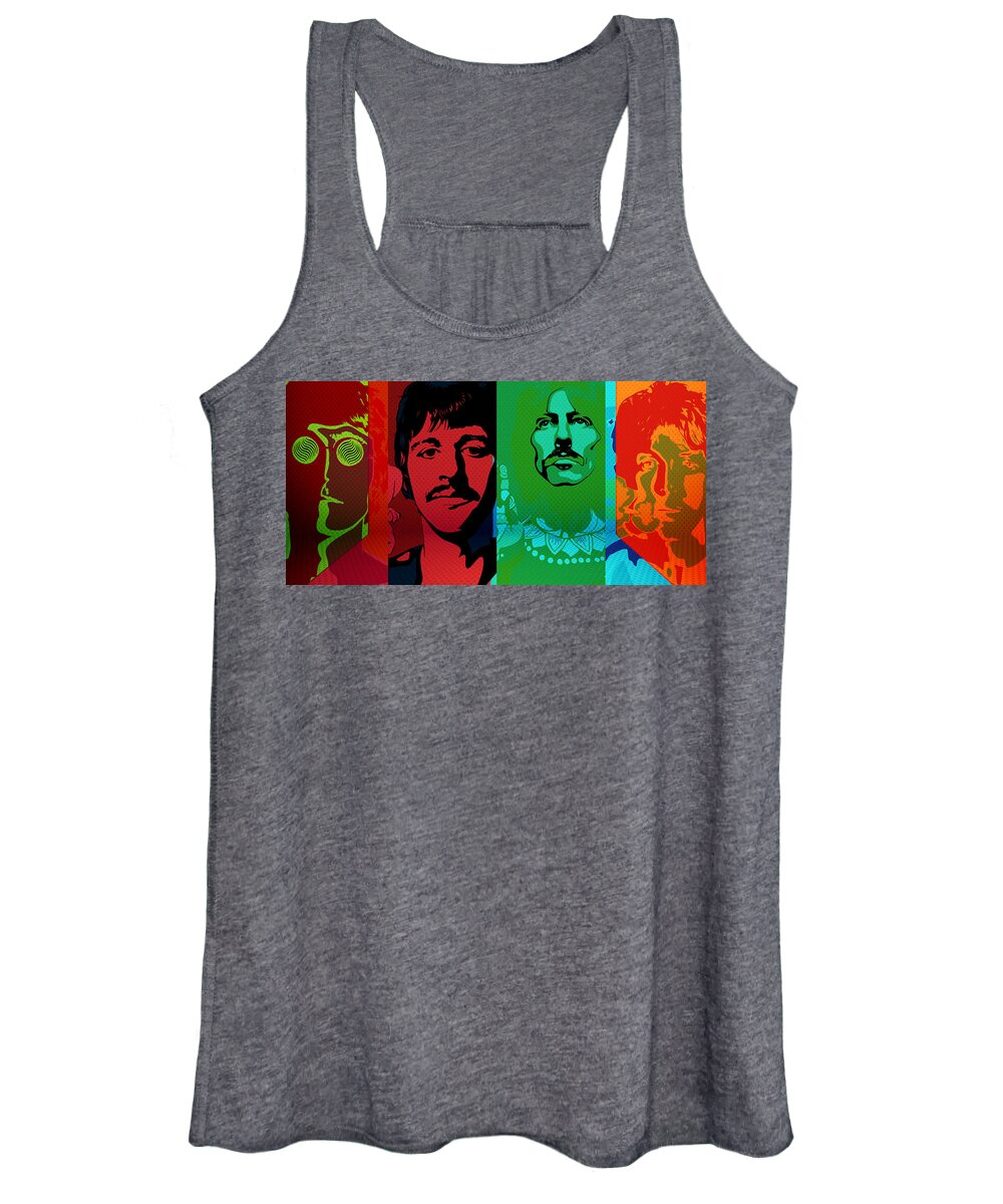 Beatles Women's Tank Top featuring the photograph The Beatles psychedelic by J C