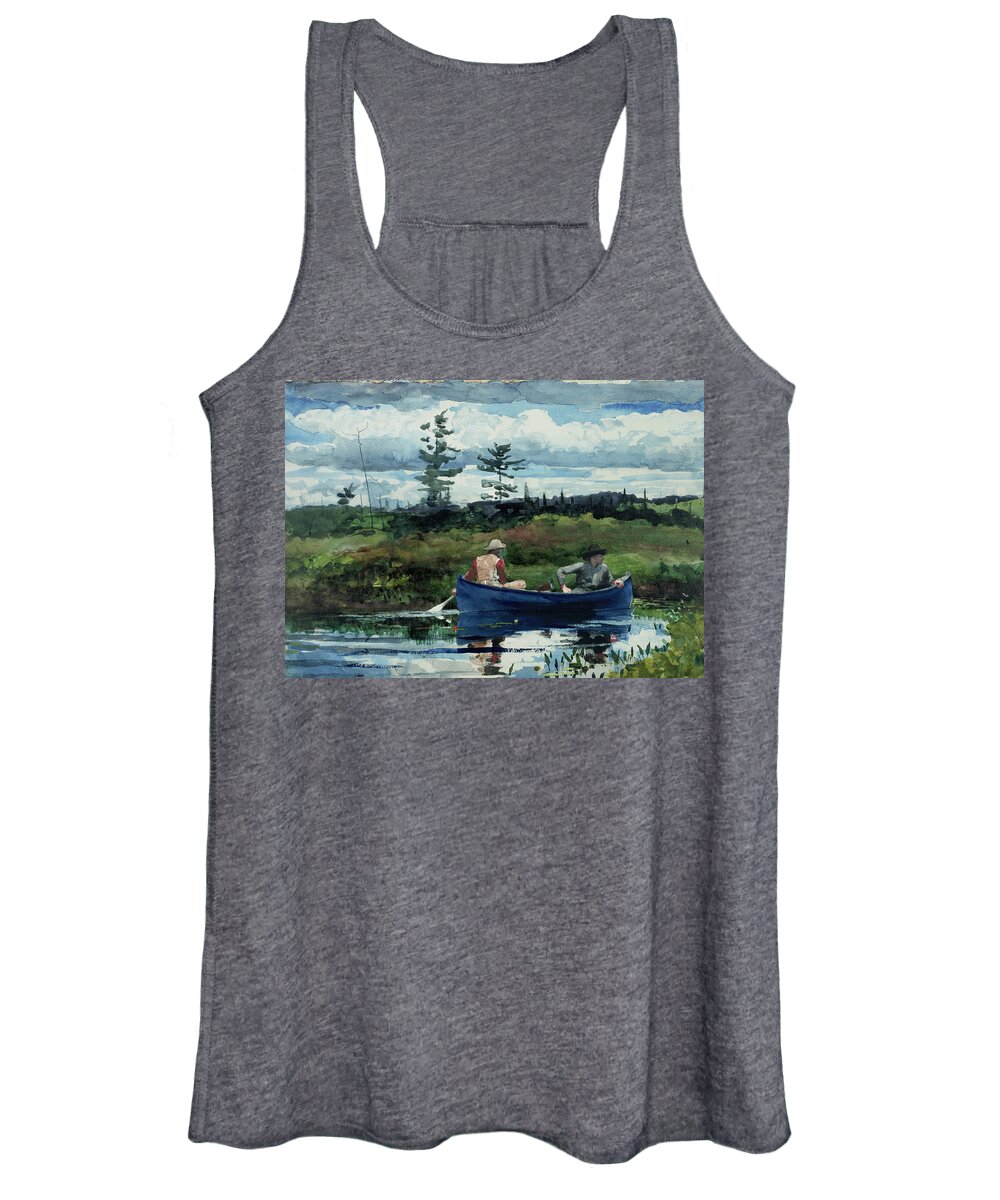 Wislow Homer Women's Tank Top featuring the painting The Blue Boat by Winslow Homer