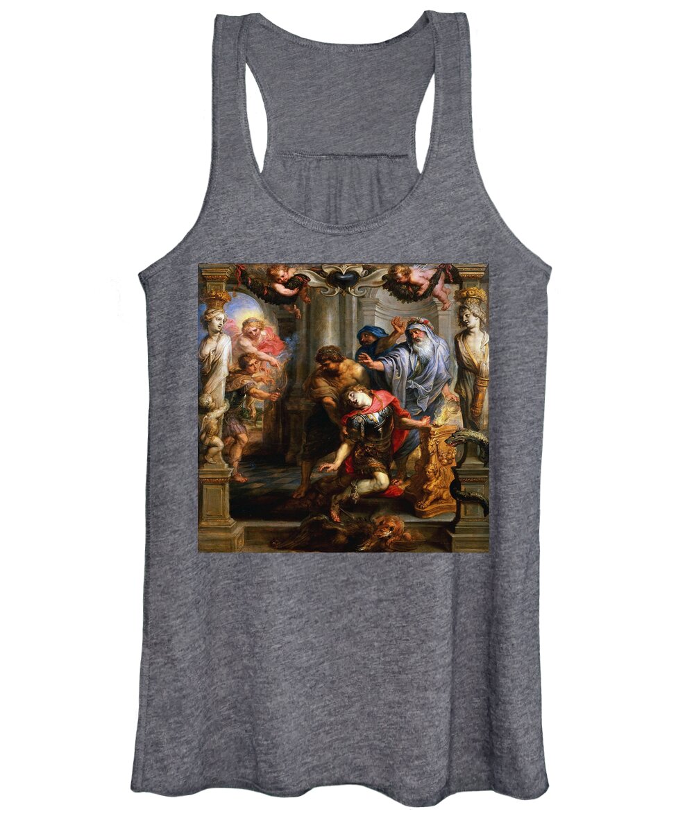 Peter Paul Rubens Women's Tank Top featuring the painting The Death of Achilles by Peter Paul Rubens