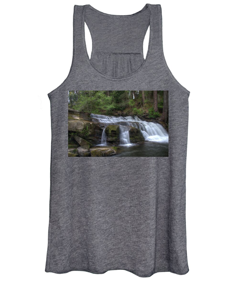 Falls Women's Tank Top featuring the photograph The Falls at Bowen Park by Kathy Paynter