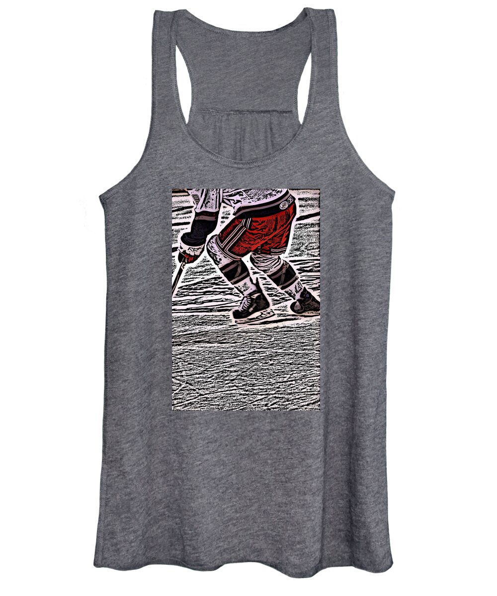 Hockey Women's Tank Top featuring the photograph The Hockey Player by Karol Livote