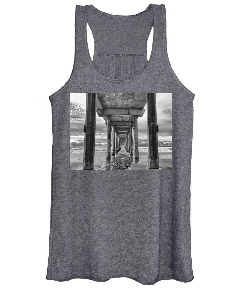 Sunset Women's Tank Top featuring the photograph The Iconic Scripps Pier by Larry Marshall