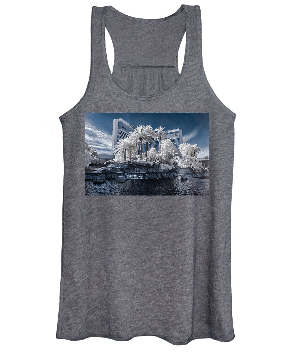 720 Nm Women's Tank Top featuring the photograph The Mirage in Infrared 2 by Jason Chu