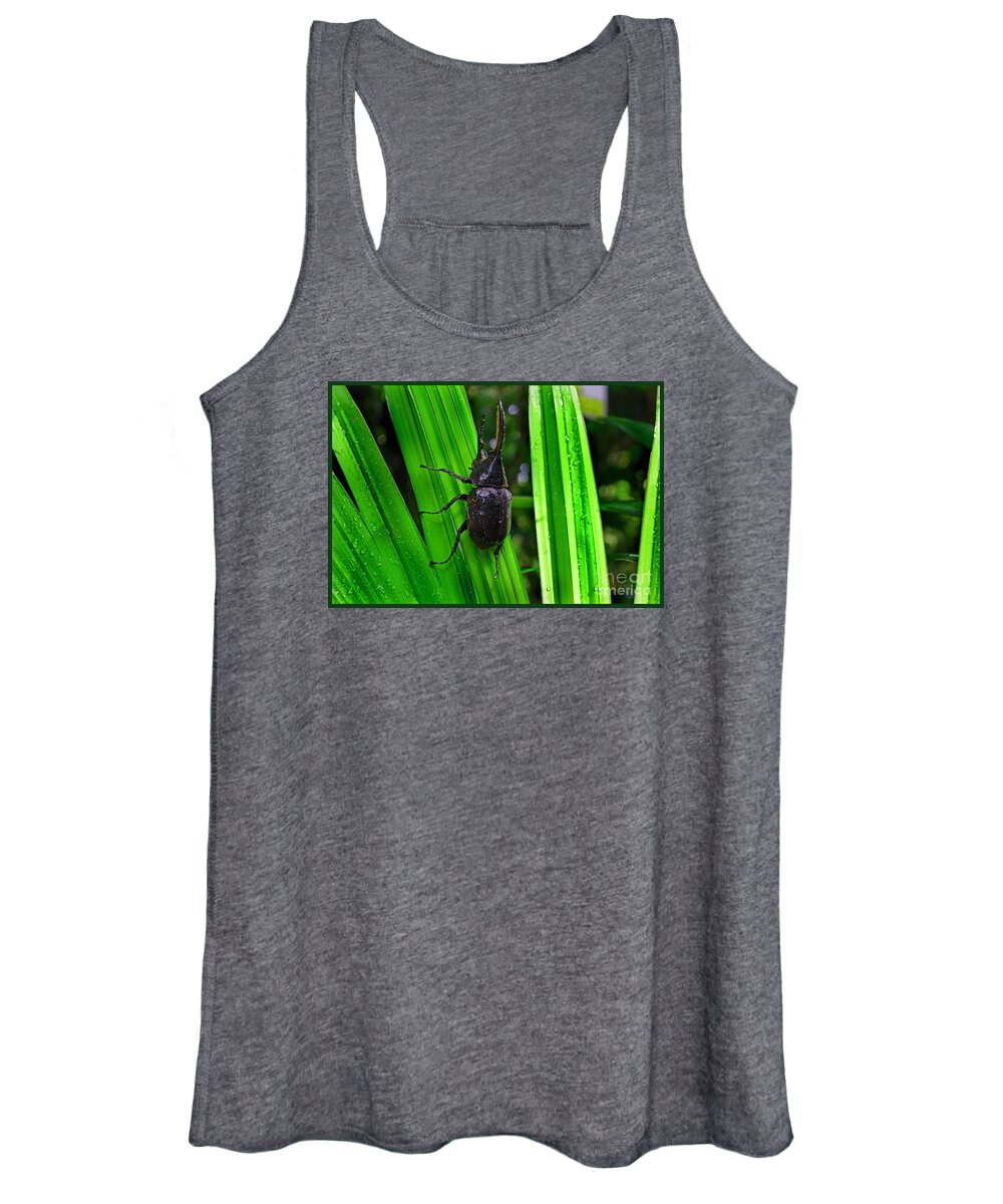 Animal Women's Tank Top featuring the photograph The Rhinoceros Beetle by Gary Keesler