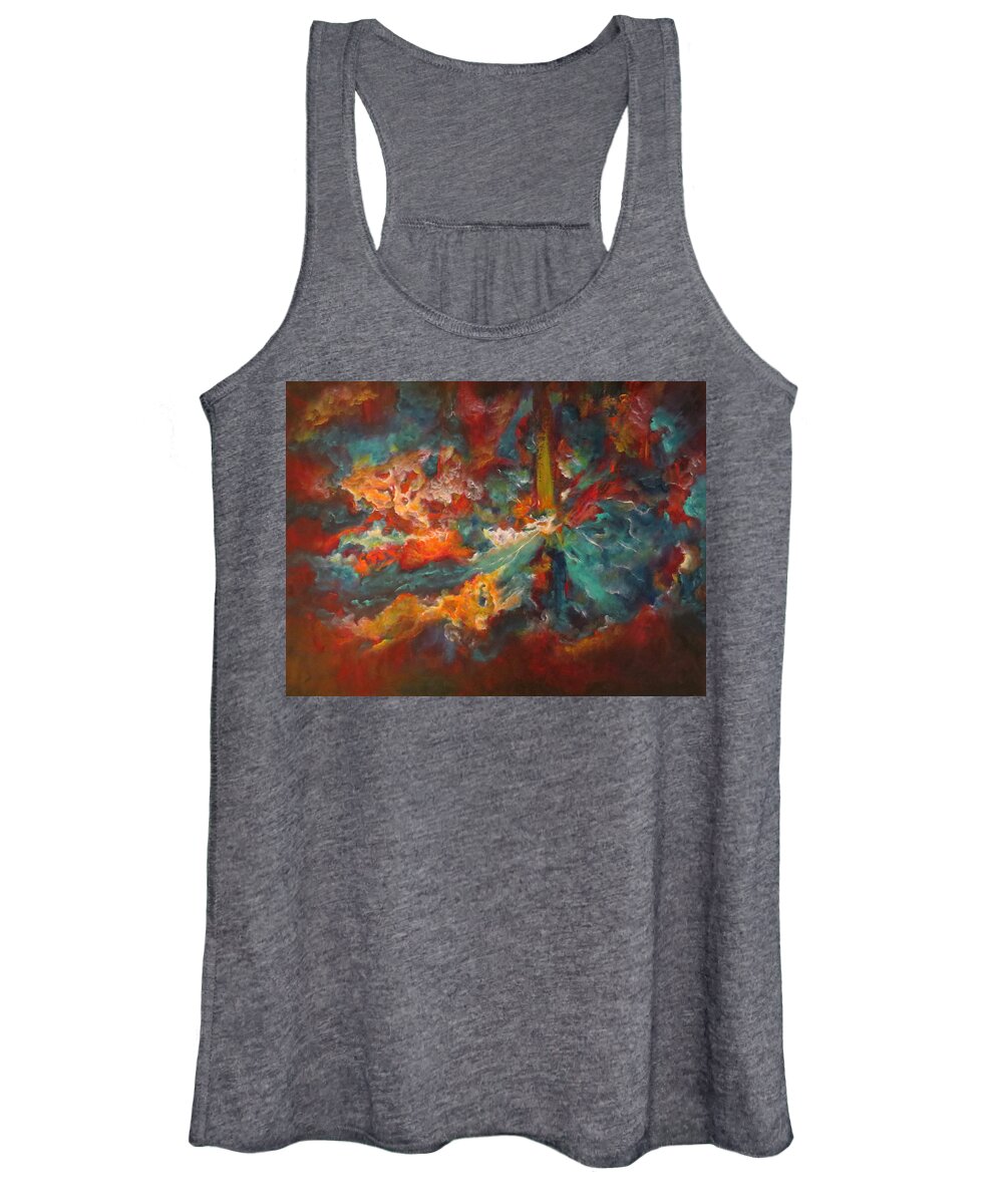 Abstract Women's Tank Top featuring the painting The Source by Soraya Silvestri