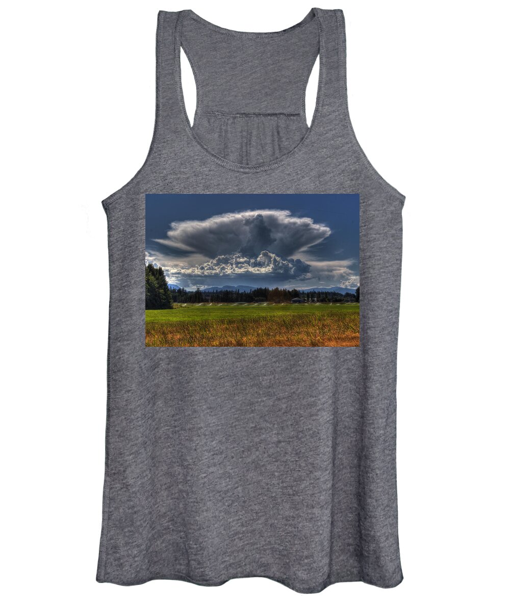 Storm Women's Tank Top featuring the photograph Thunder Storm by Randy Hall