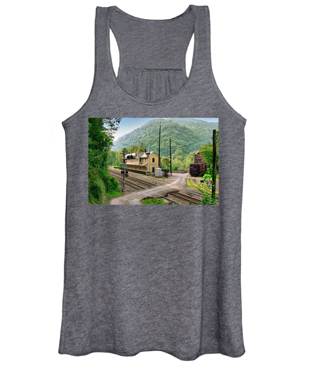 Thrumond Women's Tank Top featuring the photograph Thurmond after the Rain by Mary Almond